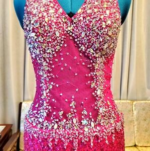 NWT Cinderella Divine Fuschia Pink Evening Gown